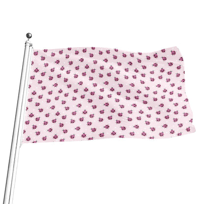 Pink Ladybug Pattern Print Flag