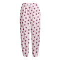 Pink Ladybug Pattern Print Fleece Lined Knit Pants