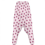 Pink Ladybug Pattern Print Hammer Pants