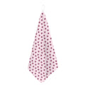 Pink Ladybug Pattern Print Hand Towel