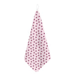 Pink Ladybug Pattern Print Hand Towel