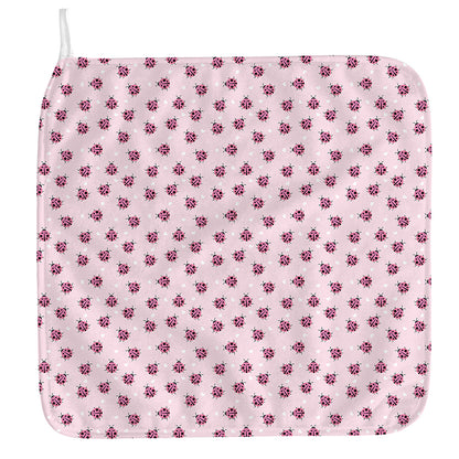 Pink Ladybug Pattern Print Hand Towel