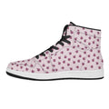 Pink Ladybug Pattern Print High Top Leather Sneakers