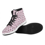 Pink Ladybug Pattern Print High Top Leather Sneakers