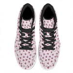 Pink Ladybug Pattern Print High Top Leather Sneakers