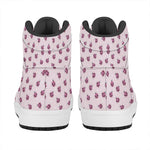 Pink Ladybug Pattern Print High Top Leather Sneakers