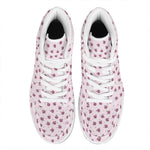 Pink Ladybug Pattern Print High Top Leather Sneakers