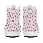 Pink Ladybug Pattern Print High Top Leather Sneakers