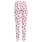 Pink Ladybug Pattern Print High-Waisted Pocket Leggings
