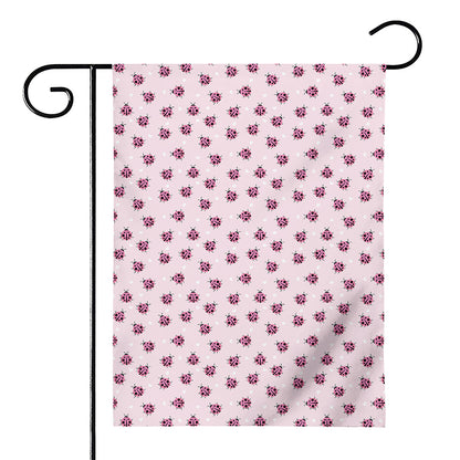 Pink Ladybug Pattern Print House Flag