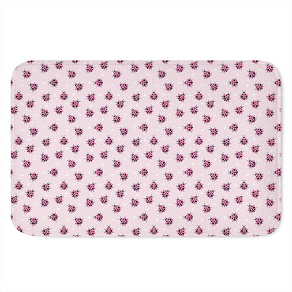 Pink Ladybug Pattern Print Indoor Door Mat