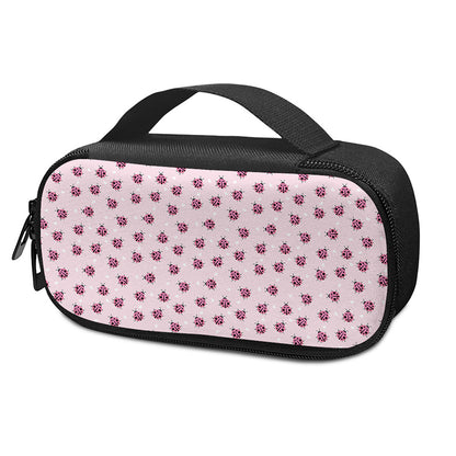 Pink Ladybug Pattern Print Insulin Cooler Travel Case