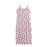 Pink Ladybug Pattern Print Jersey Midi Cami Dress