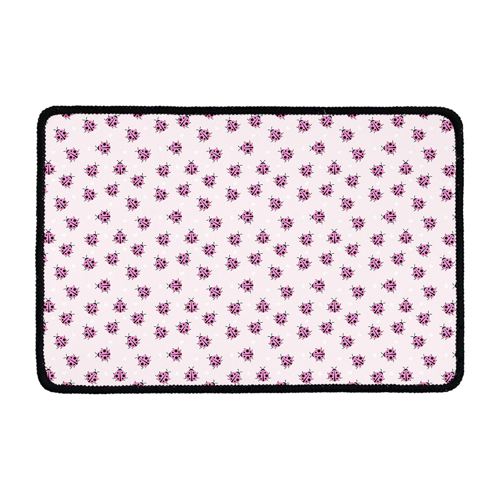 Pink Ladybug Pattern Print Kitchen Mat