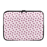 Pink Ladybug Pattern Print Laptop Sleeve
