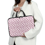Pink Ladybug Pattern Print Laptop Sleeve With Handle