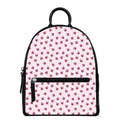 Pink Ladybug Pattern Print Leather Backpack