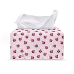 Pink Ladybug Pattern Print Leather Tissue Box Cover