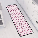 Pink Ladybug Pattern Print Long Kitchen Mat