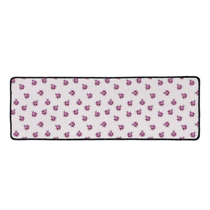 Pink Ladybug Pattern Print Long Kitchen Mat