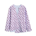 Pink Ladybug Pattern Print Long Sleeve Short Coat
