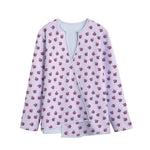 Pink Ladybug Pattern Print Long Sleeve Short Coat