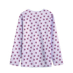 Pink Ladybug Pattern Print Long Sleeve Short Coat