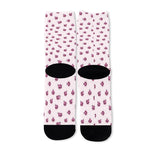 Pink Ladybug Pattern Print Long Socks