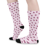 Pink Ladybug Pattern Print Long Socks