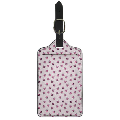 Pink Ladybug Pattern Print Luggage Tag