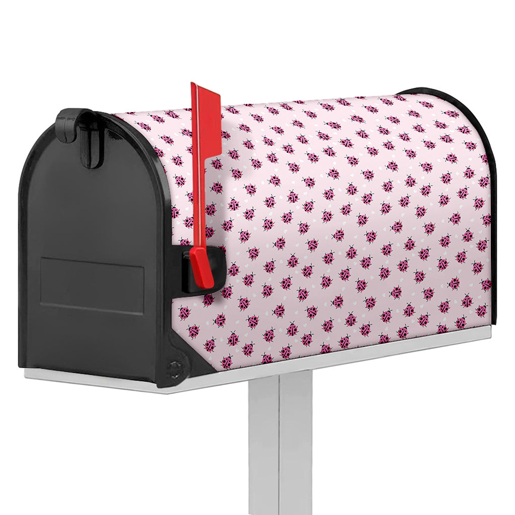 Pink Ladybug Pattern Print Mailbox Cover
