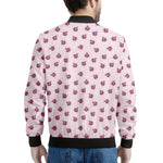 Pink Ladybug Pattern Print Men's Bomber Jacket