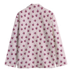 Pink Ladybug Pattern Print Men's Cotton Blazer