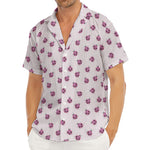 Pink Ladybug Pattern Print Men's Deep V-Neck Shirt