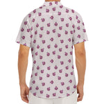 Pink Ladybug Pattern Print Men's Deep V-Neck Shirt