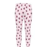 Pink Ladybug Pattern Print Men's leggings