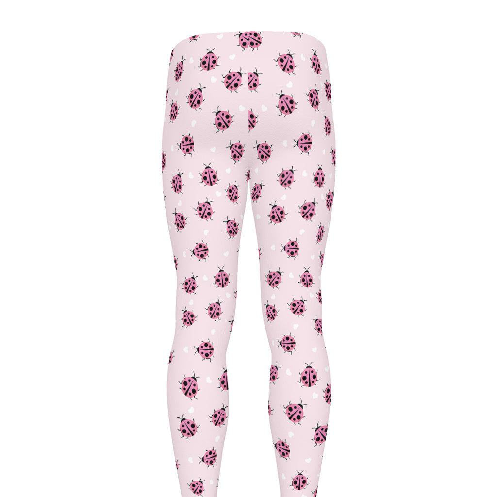 Pink Ladybug Pattern Print Men's leggings