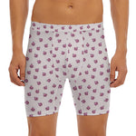 Pink Ladybug Pattern Print Men's Long Boxer Briefs