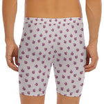 Pink Ladybug Pattern Print Men's Long Boxer Briefs