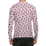 Pink Ladybug Pattern Print Men's Long Sleeve Rash Guard