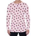 Pink Ladybug Pattern Print Men's Long Sleeve T-Shirt