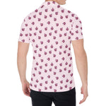 Pink Ladybug Pattern Print Men's Shirt