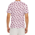 Pink Ladybug Pattern Print Men's Short Sleeve Rash Guard
