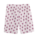 Pink Ladybug Pattern Print Men's Sports Shorts