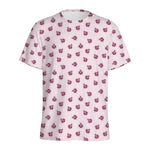 Pink Ladybug Pattern Print Men's Sports T-Shirt