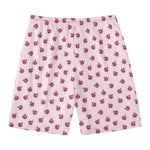 Pink Ladybug Pattern Print Men's Swim Trunks