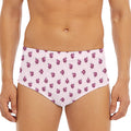 Pink Ladybug Pattern Print Men's Triangle Swim Briefs