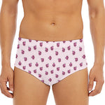 Pink Ladybug Pattern Print Men's Triangle Swim Briefs