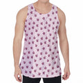 Pink Ladybug Pattern Print Men's Velvet Tank Top