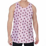 Pink Ladybug Pattern Print Men's Velvet Tank Top